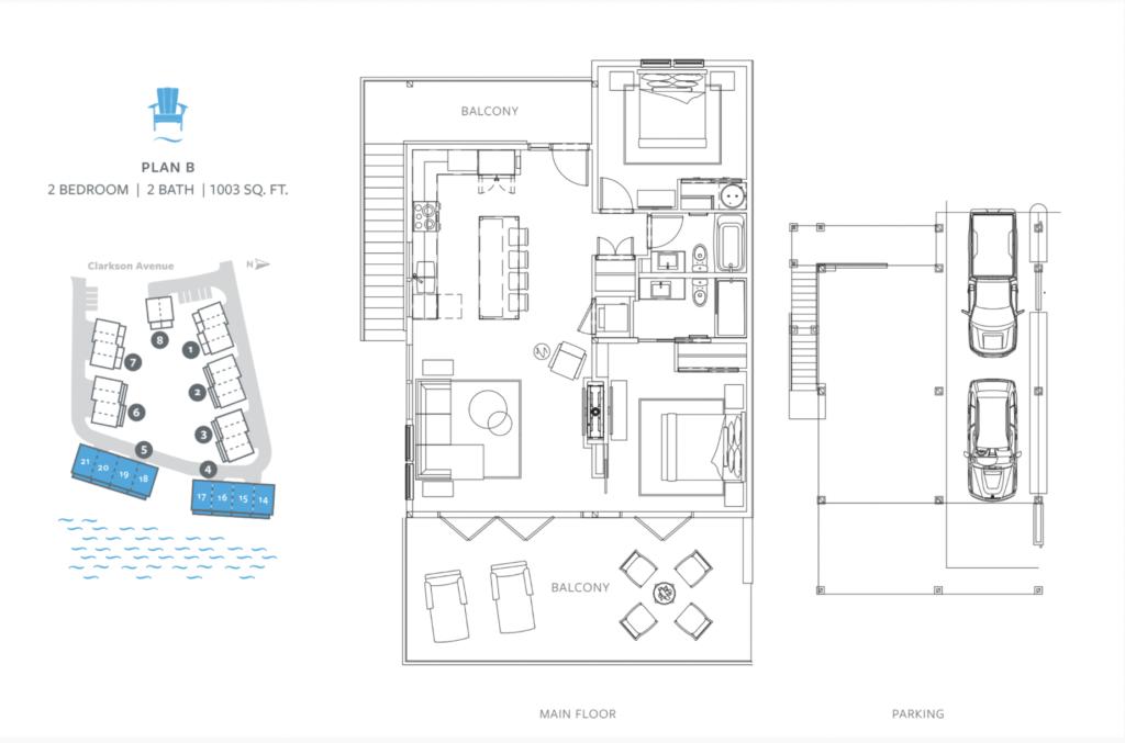 Floor plan of our beachfront 2 bedroom suites